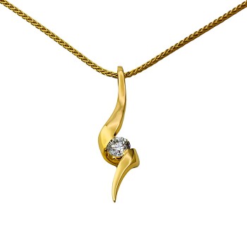 18ct gold Diamond 0.25cts Pendant with chain